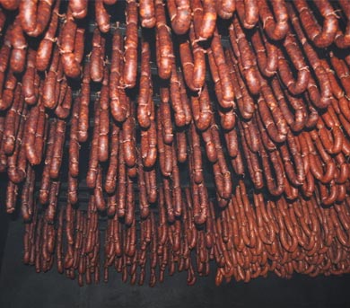 Riestra de chorizos asturianos
