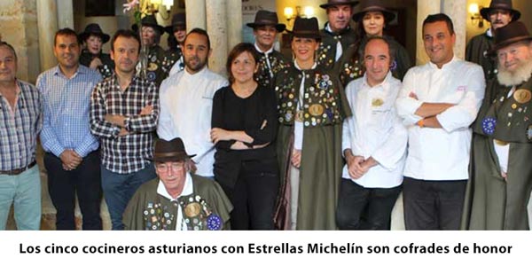 Estrellas Michelín cofrades de honor del Queso Gamoneu
